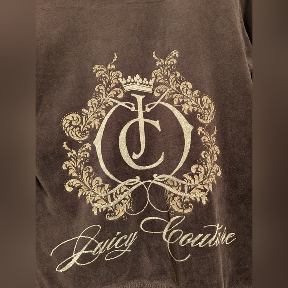 Juicy Couture Brown Velour Tracksuit Set – Hoodie L / Pants M - Picture 6 of 8